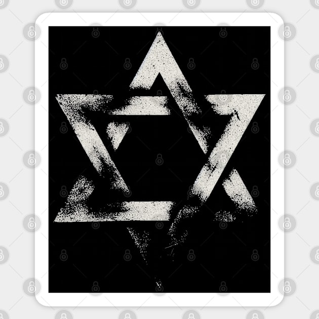 Grungy Star of David Sticker by MetalByte